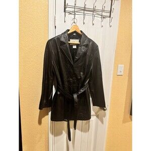 MODERN ESSENTIALS LEATHER COAT, LADIES WOMENS SIZE XL
